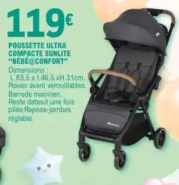 E.Leclerc POUSSETTE ULTRA COMPACTE SUNLITE BÉBÉ@CONFORT offre