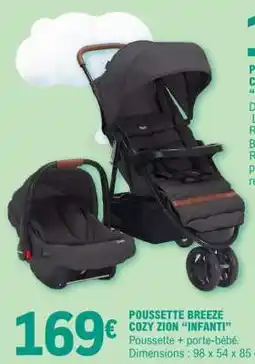 E.Leclerc POUSSETTE BREEZE COZY ZION “INFANTI” offre