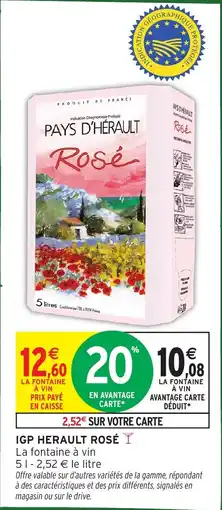 Intermarché Igp herault rosé offre
