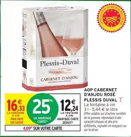 Intermarché Aop cabernet d'anjou rosé plessis duval offre