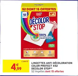Intermarché Lingettes anti décoloration color protect x52 decolor stop offre