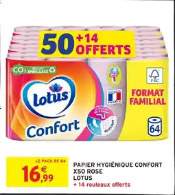 Intermarché Papier hygiénique confort x50 rose lotus offre
