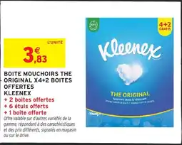 Intermarché Boite mouchoirs the original x4+2 boites offertes kleenex offre