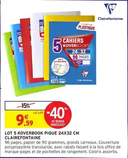 Intermarché Lot 5 koverbook pique clairefontaine offre