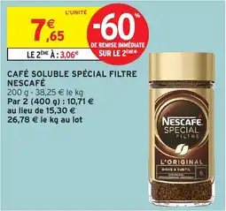 Intermarché Café soluble spécial filtre nescafé offre