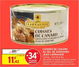 Intermarché Cuisses de canard au sel de guérande jean larnaudie offre
