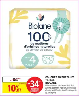 Intermarché Couches naturelles T4 x 44 biolane offre
