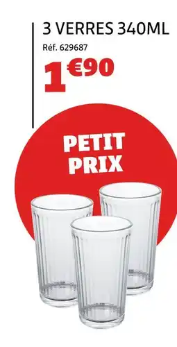 Gifi 3 verres 340ml offre