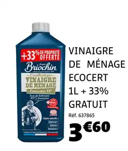 Gifi BRIOCHIN Vinaigre de ménage ecocert 1l + 33% gratuit offre