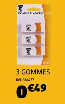 Gifi 3 gommes offre