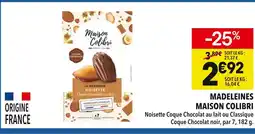 Supeco Maison Colibri Madeleines offre