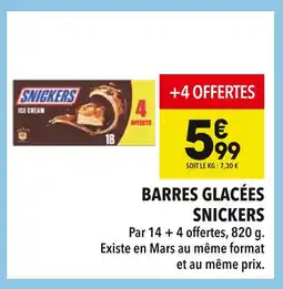 Supeco Snickers Barres glacées offre