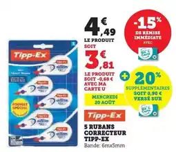 Hyper U Tipp-ex - rubans correcteur offre
