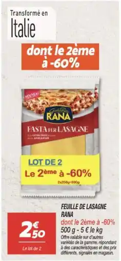 Netto RANA Feuille de lasagne offre