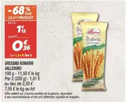 Netto VALLEDORO Gressins romarin offre