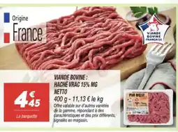 Netto NETTO Viande bovine: haché vrac 15% mg offre