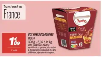 Netto NETTO Box fusili bolognaise offre
