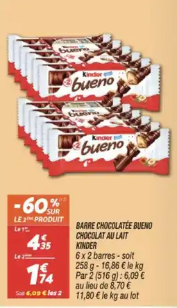 Netto KINDER Barre chocolatée bueno chocolat au lait offre