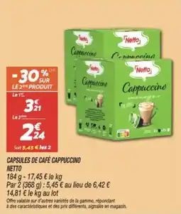 Netto NETTO Capsules de café cappuccino offre