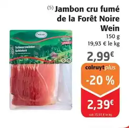Colruyt Wein - jambon cru fumé de la forêt noire offre