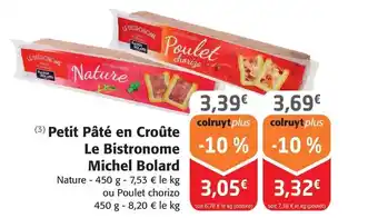 Colruyt Michel bolard - petit pâté en croûte le bistronome offre