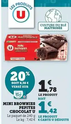Super U U - mini brownies pepites chocolat offre