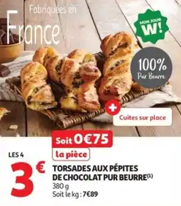 Auchan Supermarché Torsades aux pépites de chocolat pur beurre offre