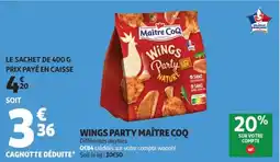 Auchan Supermarché Wings party maître coq offre