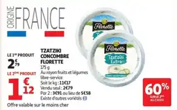 Auchan Supermarché Tzatziki concombre florette offre