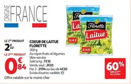 Auchan Supermarché Coeur de laitue florette offre