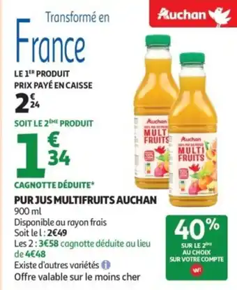 Auchan Supermarché AUCHAN Pur jus multifruits offre