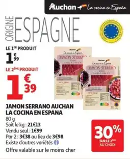 Auchan Supermarché Jamon serrano auchan la cocina en espana offre
