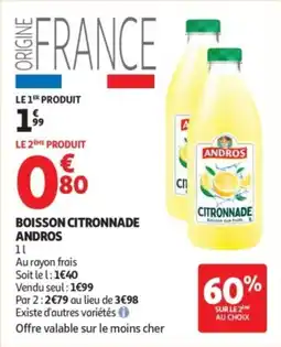 Auchan Supermarché Boisson citronnade andros offre
