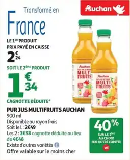 Auchan Supermarché Pur jus multifruits auchan offre