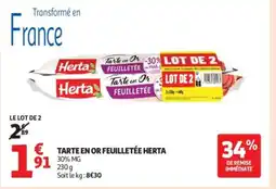 Auchan Supermarché HERTA Tarte en or feuilletée offre