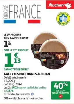 Auchan Supermarché AUCHAN Galettes bretonnes offre