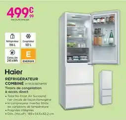 Pulsat HAIER Réfrigérateur combiné htr3518enmw offre