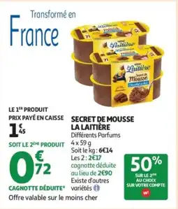 Auchan Supermarché Secret de mousse la laitière offre