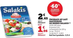 Maximarché SALAKIS Fromage au lait pasteurise de brebis offre