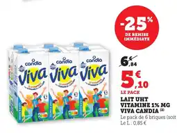 Maximarché CANDIA Lait uht vitamine 1% mg viva offre