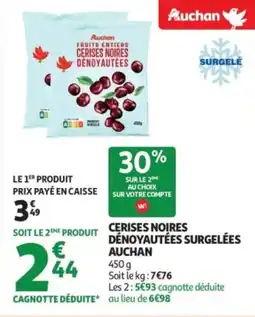 Auchan Supermarché Cerises noires denoyautées surgelées auchan offre