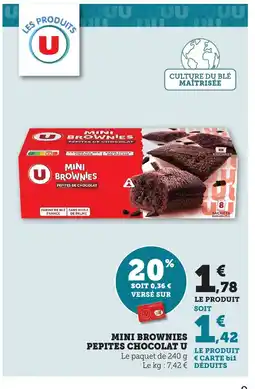 Maximarché U Mini brownies pepites chocolat offre