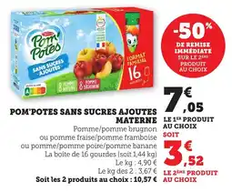 Maximarché MATERNE Pom'potes sans sucres ajoutes offre