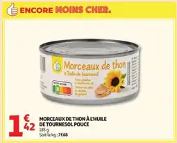 Auchan Supermarché Morceaux de thon à l'huile de tournesol pouce offre