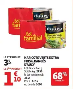 Auchan Supermarché Haricots verts extra fins et ranges d'aucy offre