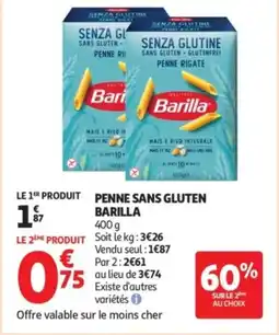 Auchan Supermarché PENNE SANS GLUTEN BARILLA offre