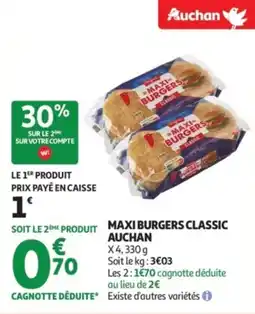 Auchan Supermarché Maxi burgers classic auchan offre