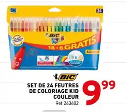 Trafic BIC Set de 24 feutres de coloriage kid couleur offre