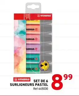 Trafic STABILO Set de 6 surligneurs pastel offre