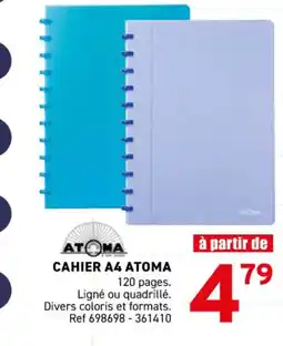 Trafic Cahier a4 atoma offre